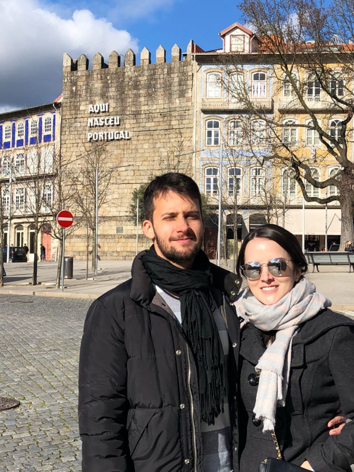 Victor and Laila in Guimarães, shortly after moving to northern Portugal in 2018
