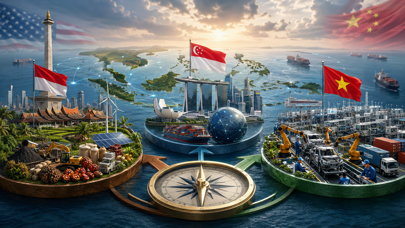 Navigating Divergence: How Indonesia, Singapore, and Vietnam are Hedging Global Economic Risks within ASEAN