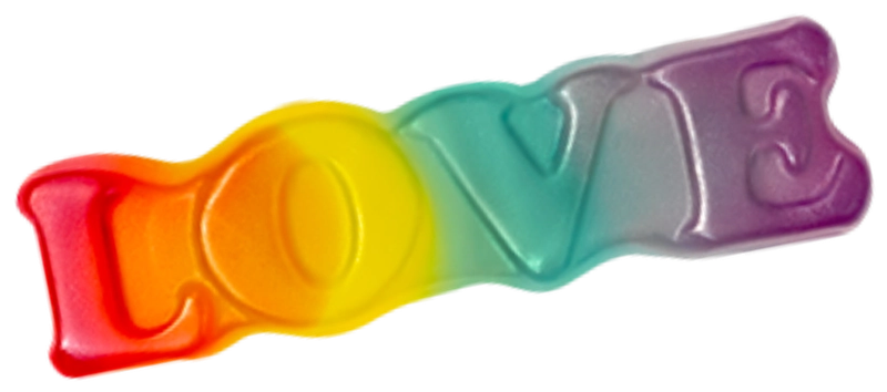 Fruchtgummi-Schriftzug «LOVE»