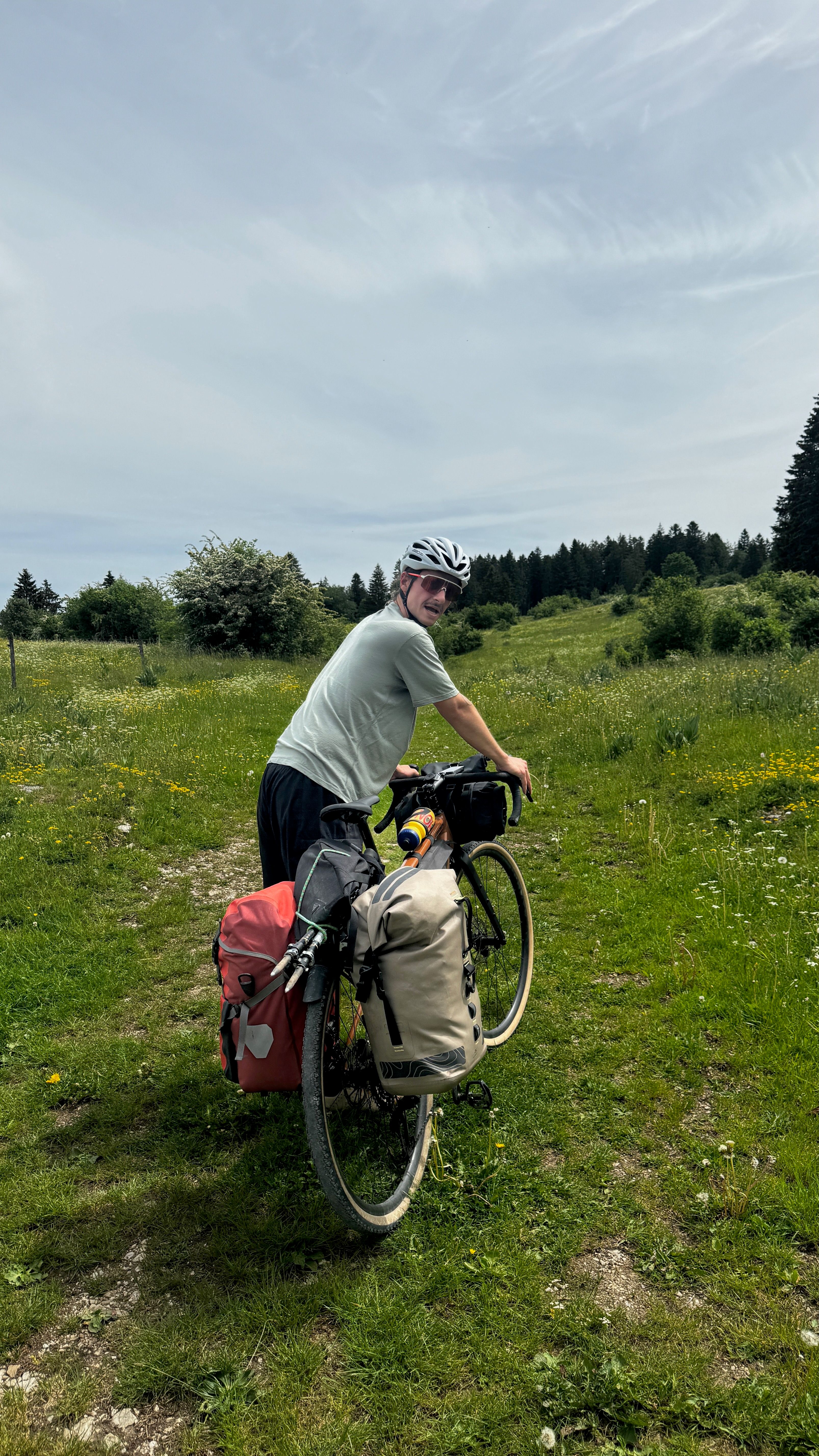Simon am Velofahren