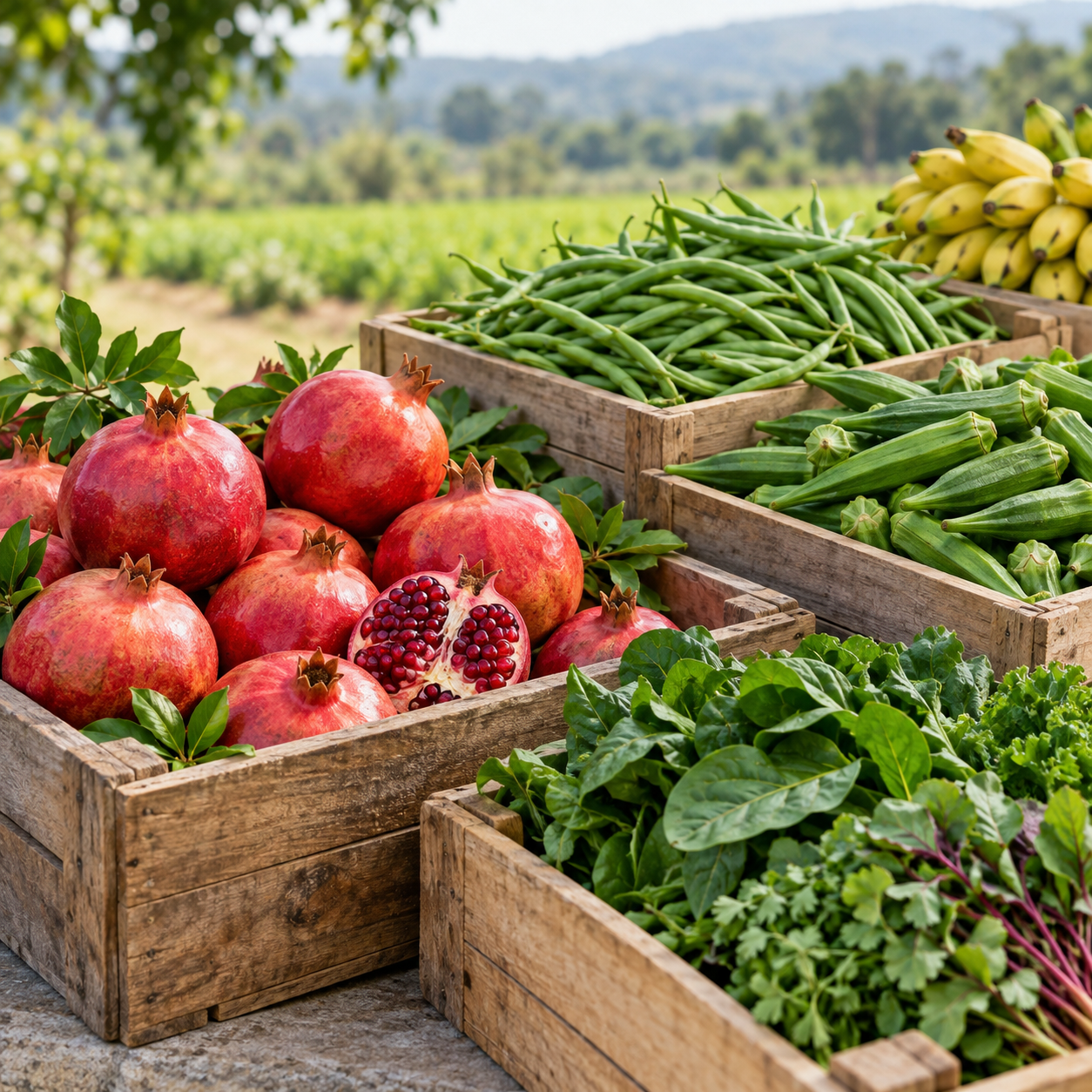 Selected Indian fresh produce representing Navora's future fruits and vegetables category.