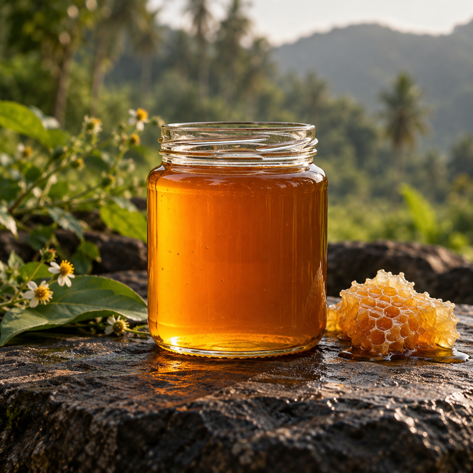 Natural honey sourced through selected producers in northern Kerala.