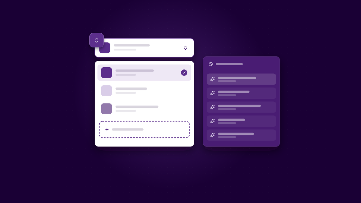 Illustration: Several workspaces, shared AI history, and Teams notifications