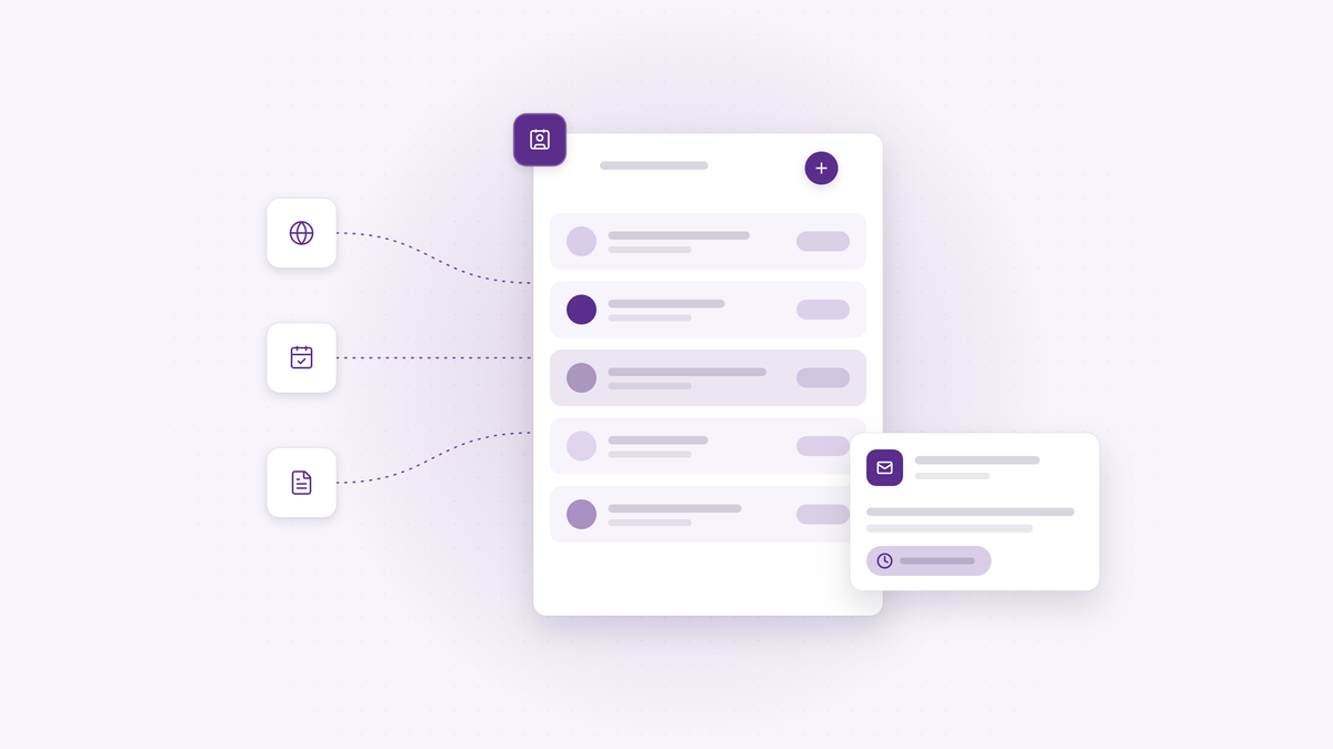 Illustration: All your contacts in one list, and scheduled newsletters