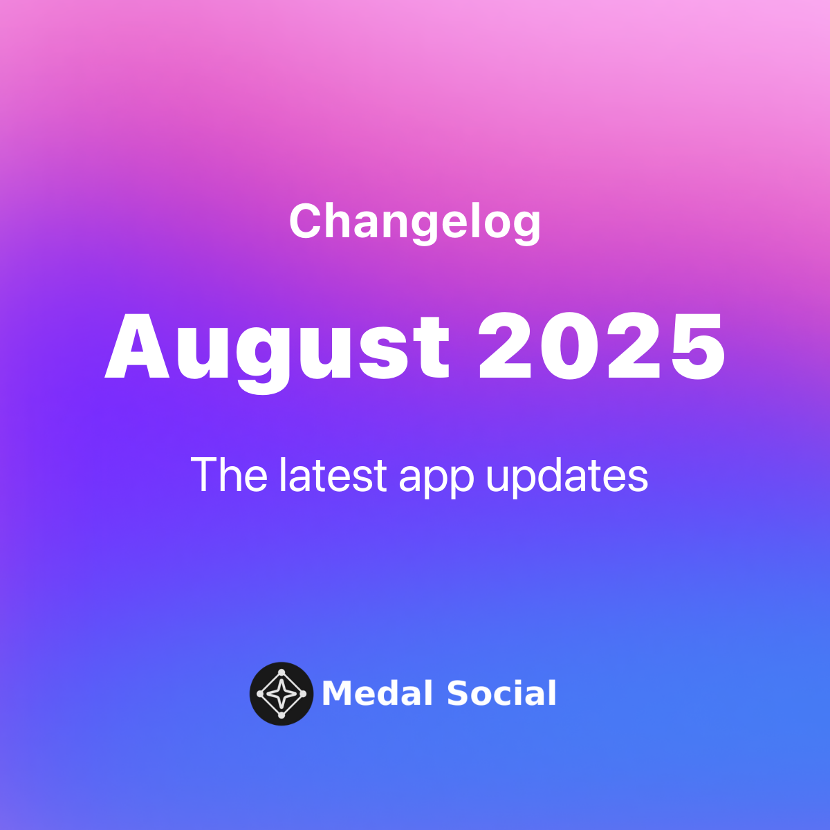 Medal Social Changelog August 2025