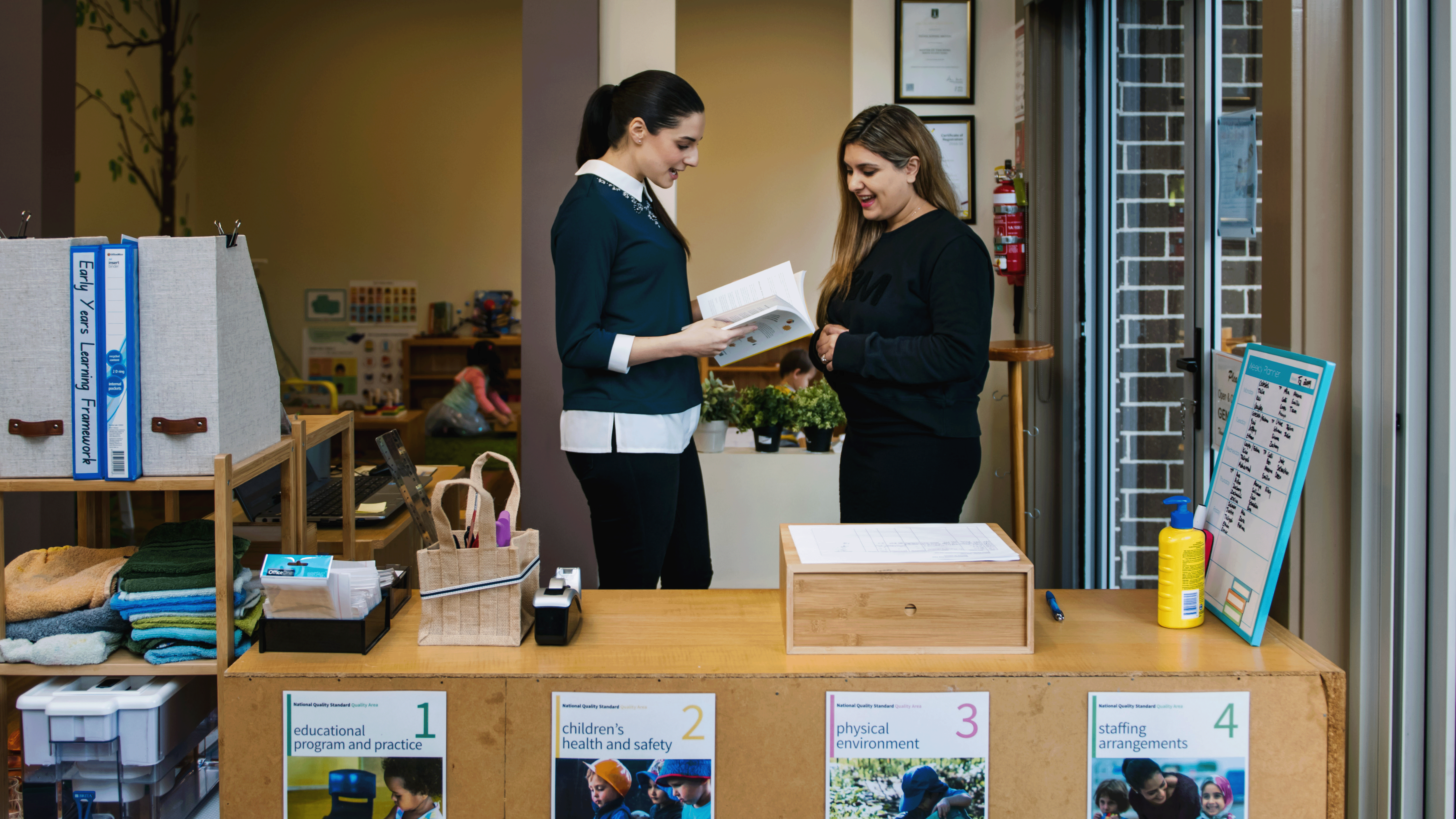 Two educators talking