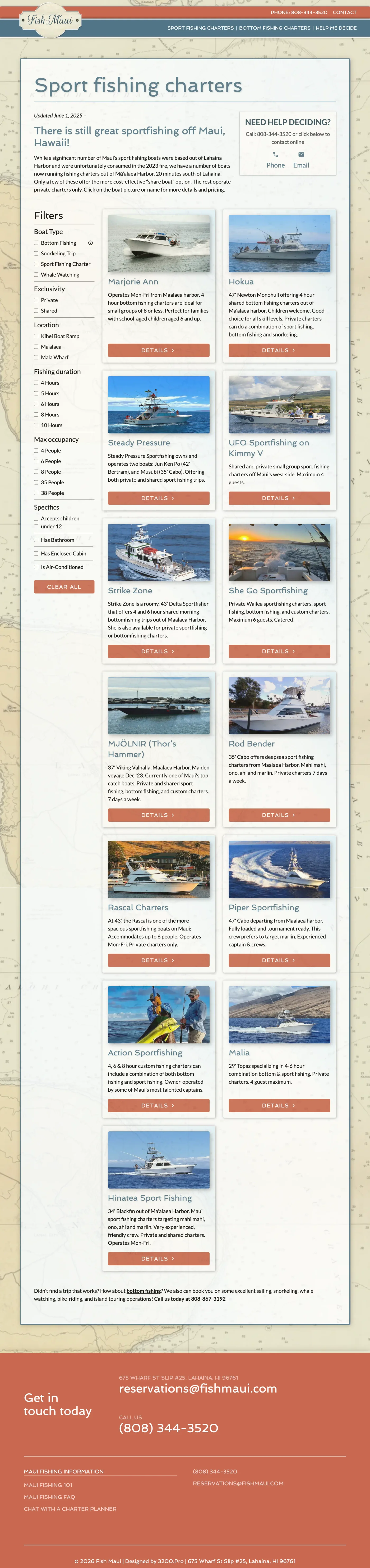 Fishing Charter Website Developer