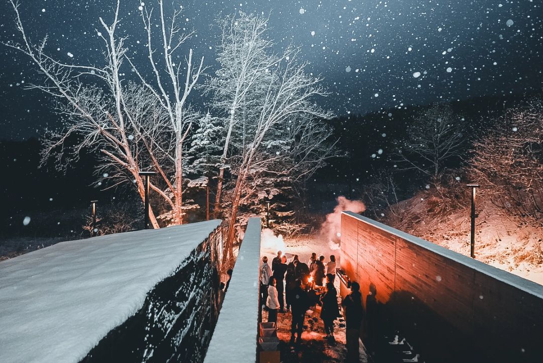 Firelight in Snowfall