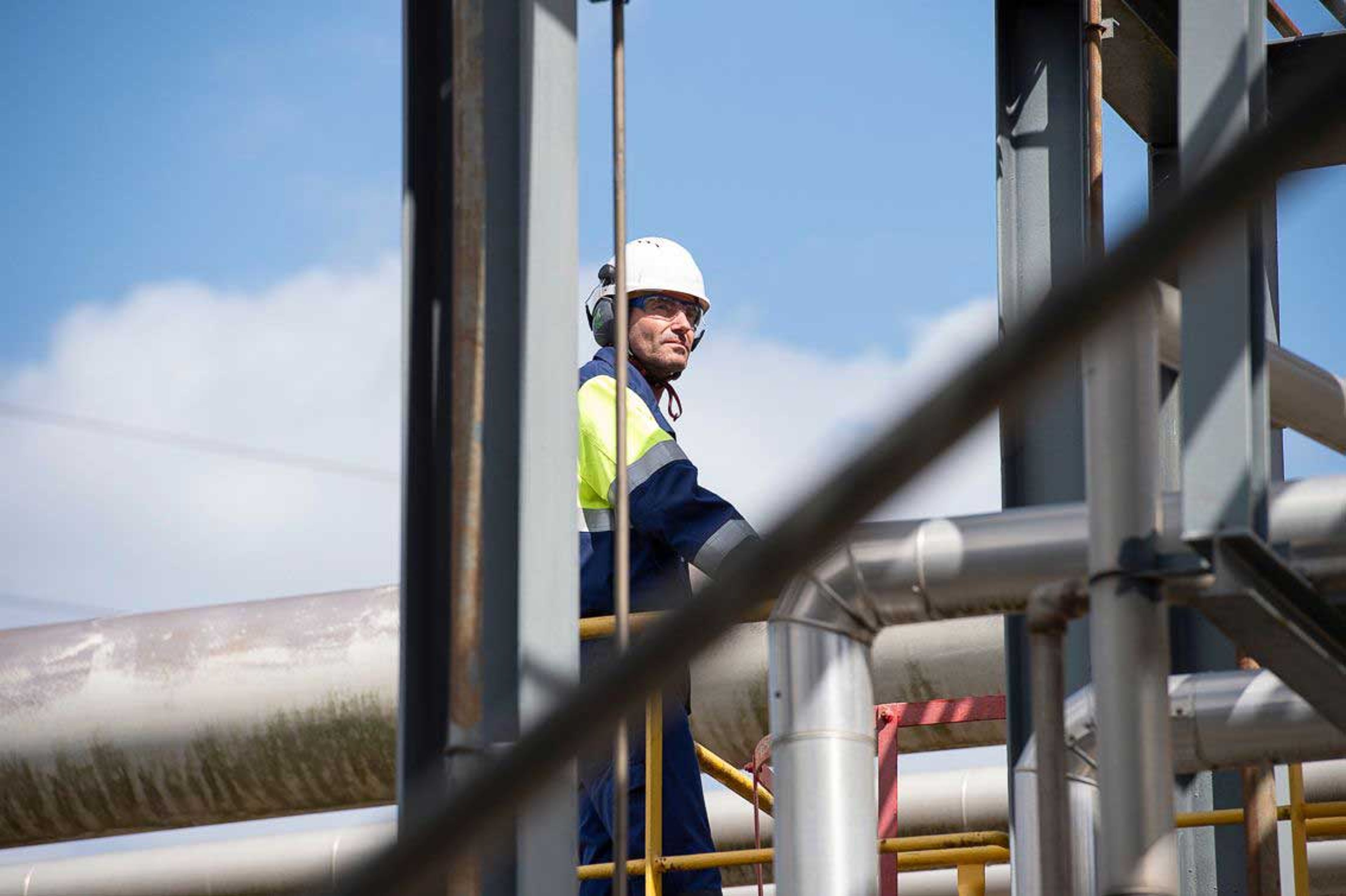 Industrial worker on petrochemical site