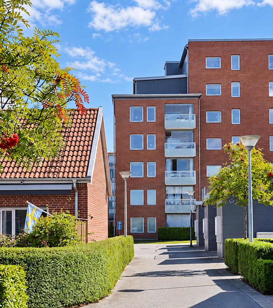 Två kollegor arbetar tillsammans vid en bärbar dator i ett ljust kontor