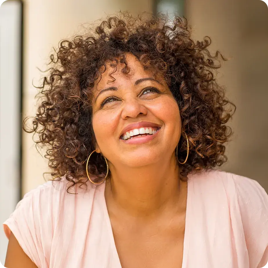 Smiling woman outdoors