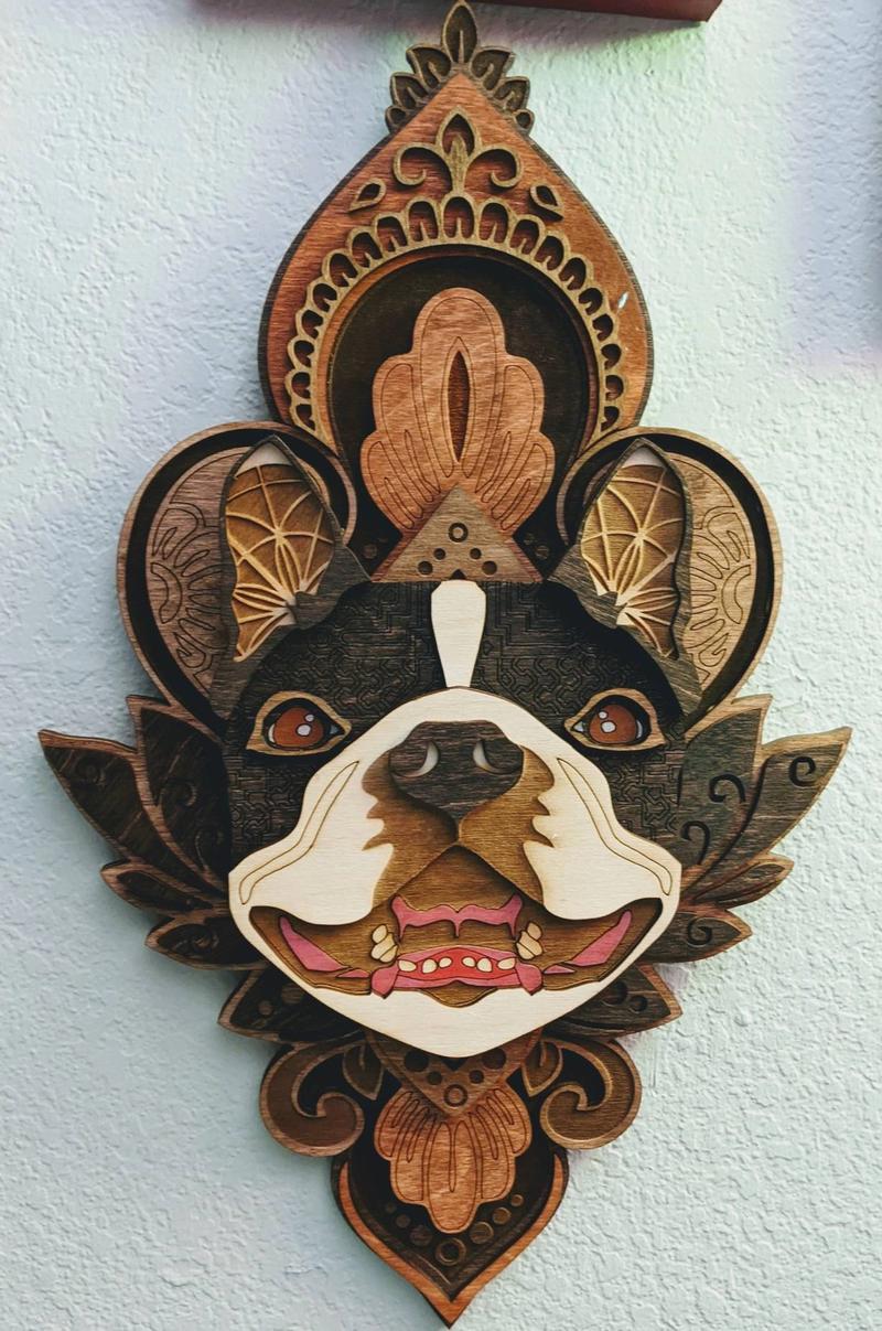 Boston Terrier Wooden Wall Art