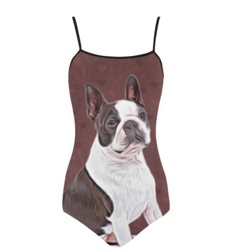 Boston Terrier Strap Swimsuit