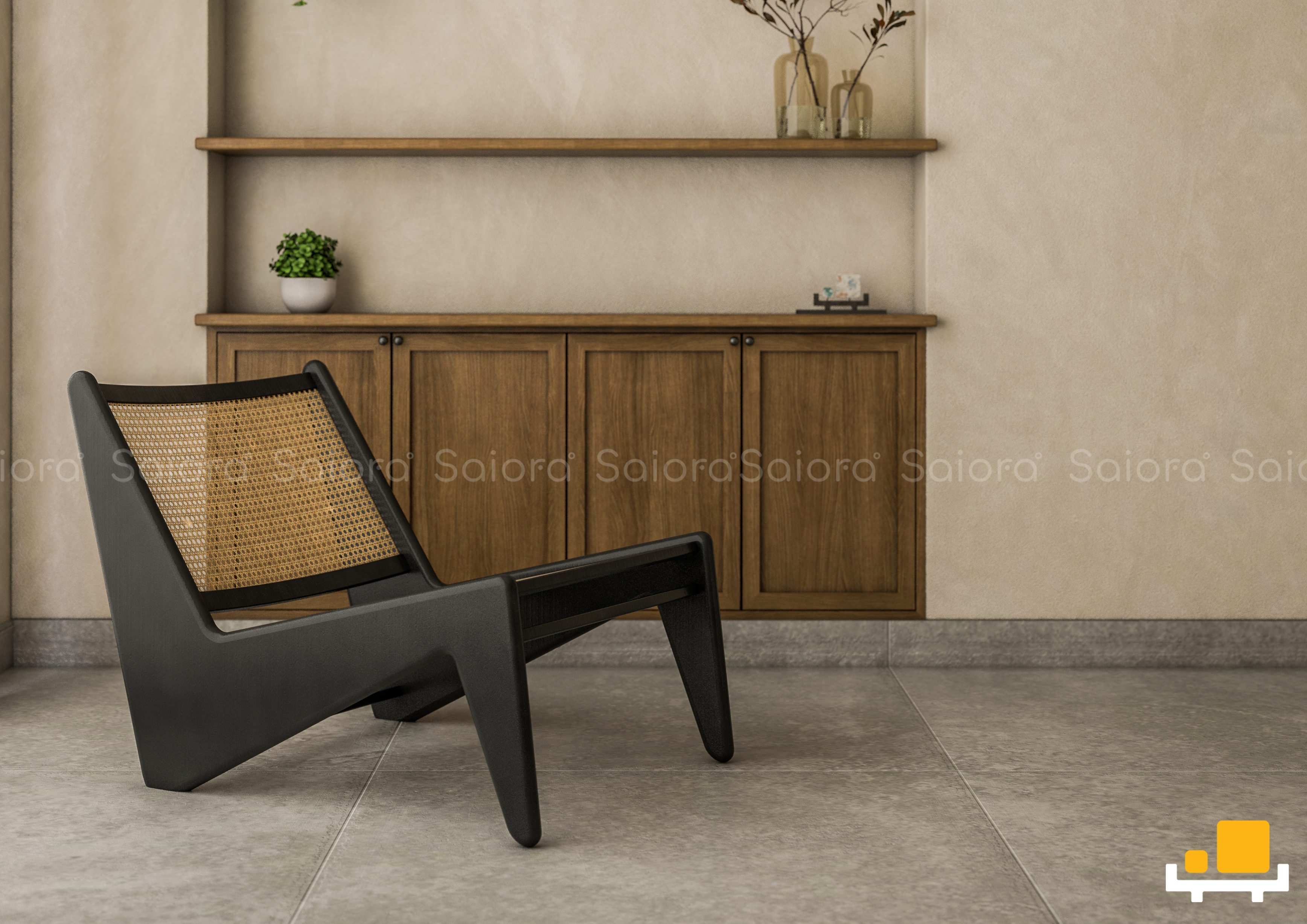 KANGAROO LOUNGE CHAIR – CHARCOAL BLACK