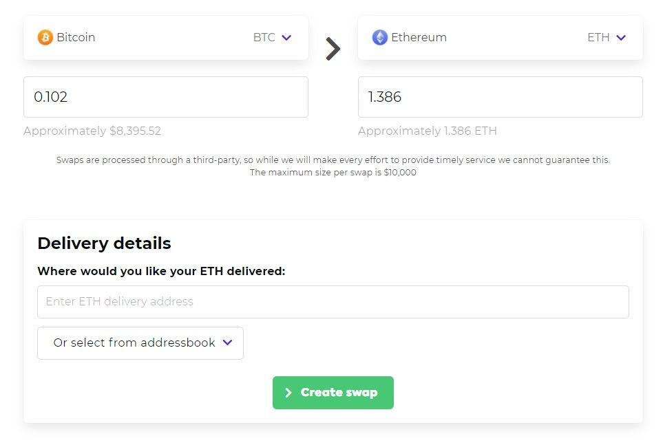 easy crypto swapping