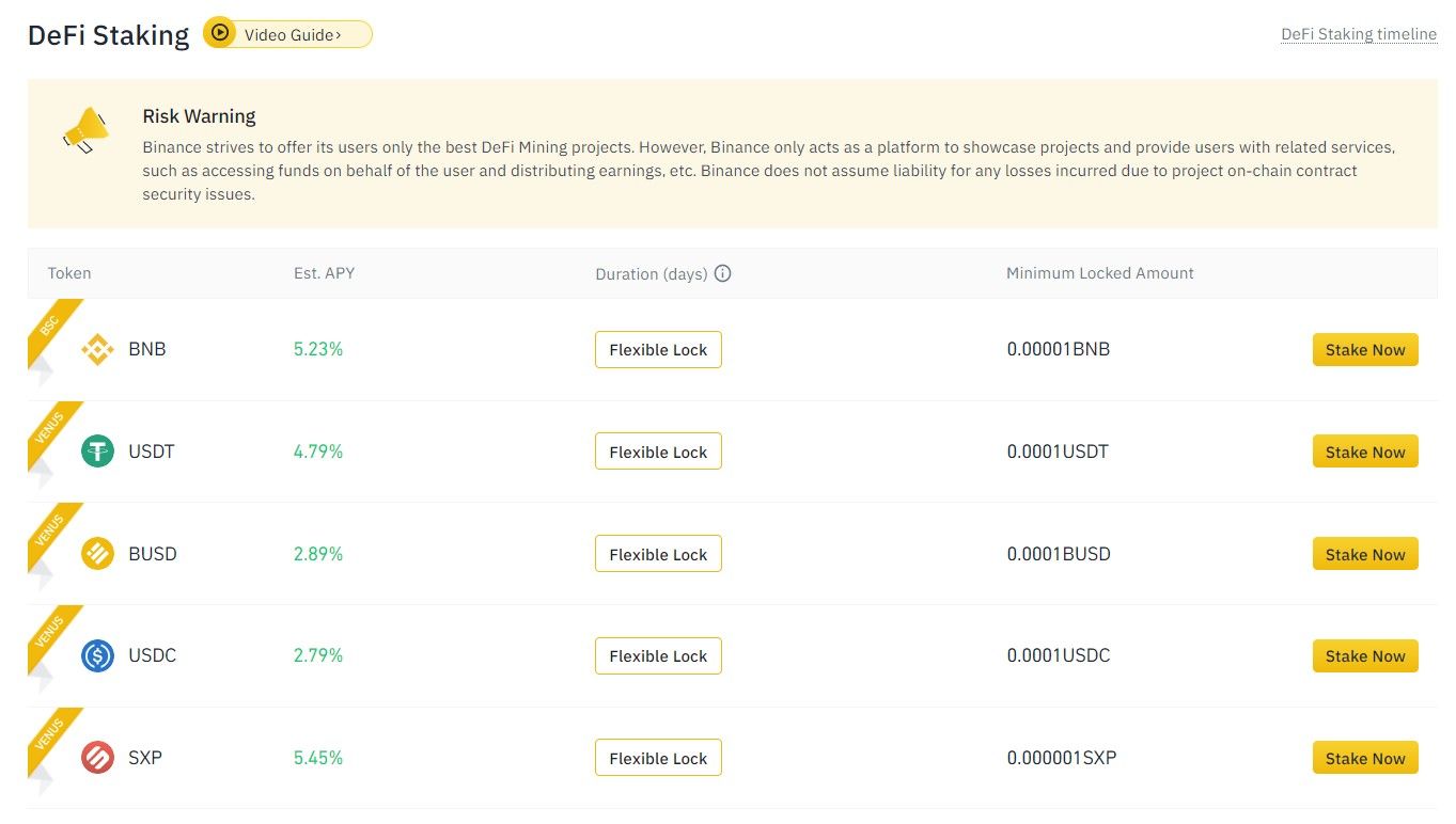 binance defi staking