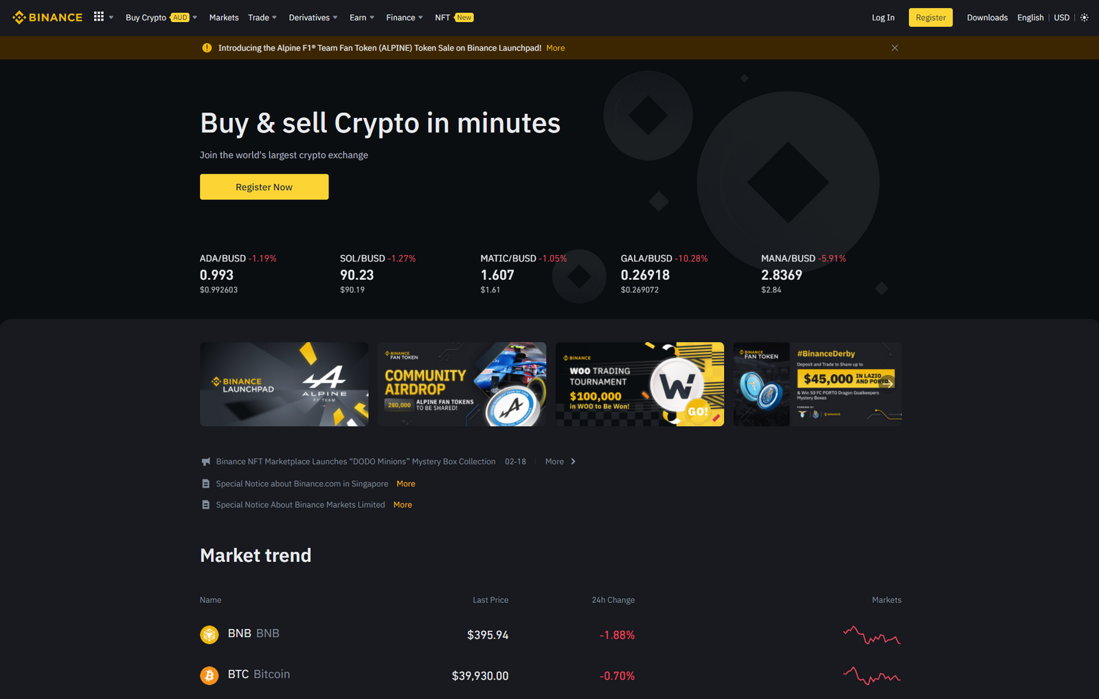 binance feature