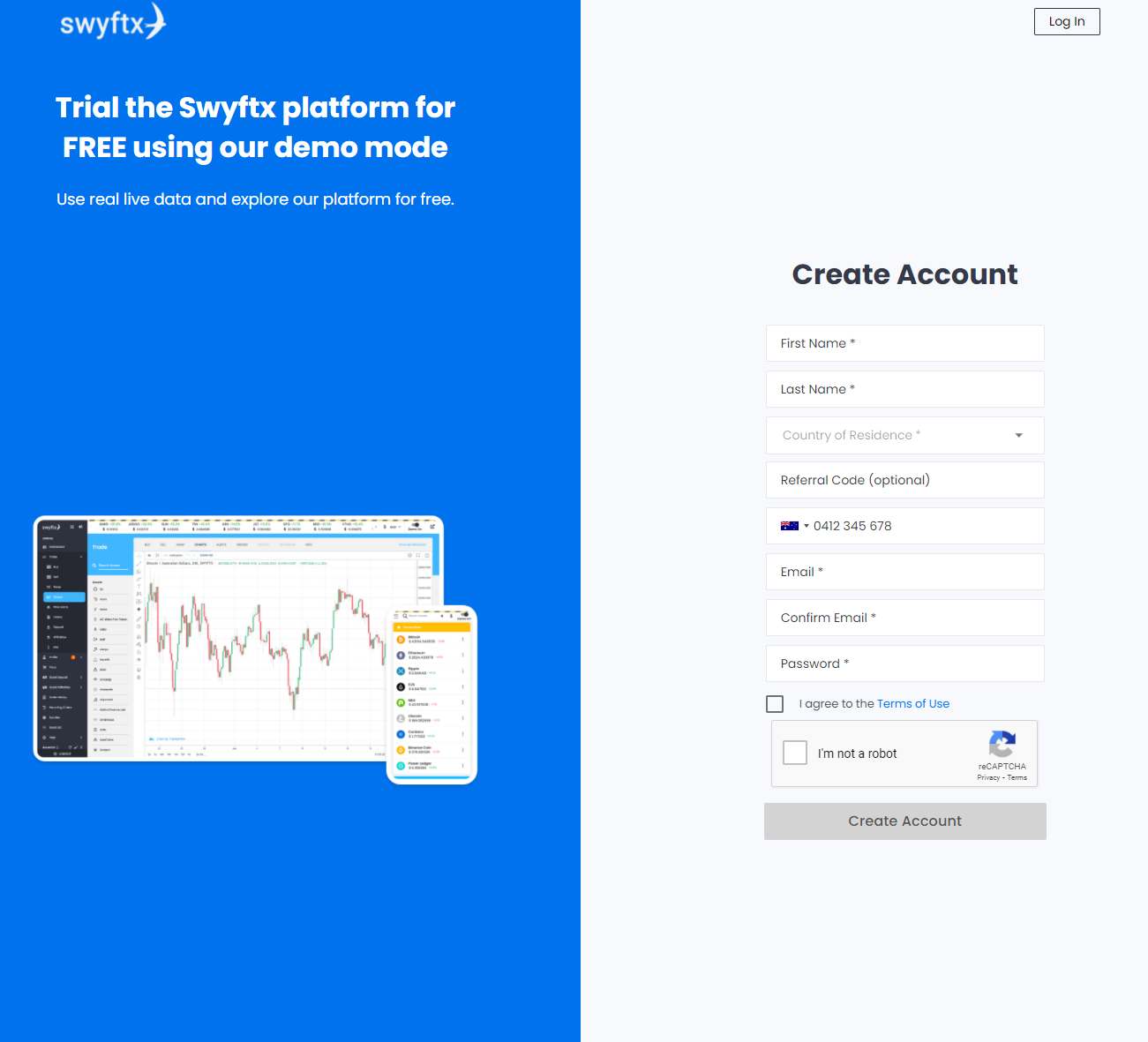 swyftx account creation