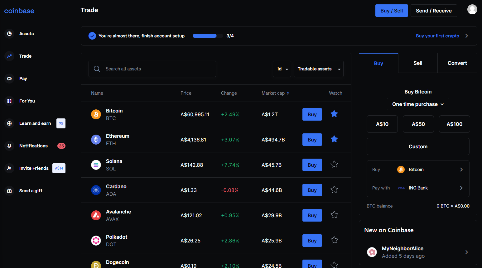 coinbase trade crypto