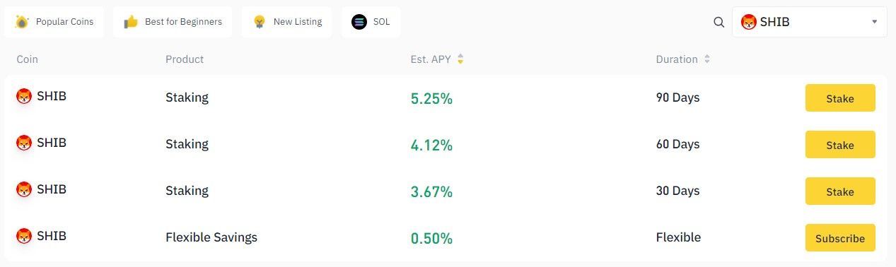 binance stake SHIB