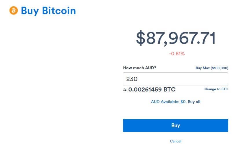 coinspot buy feature