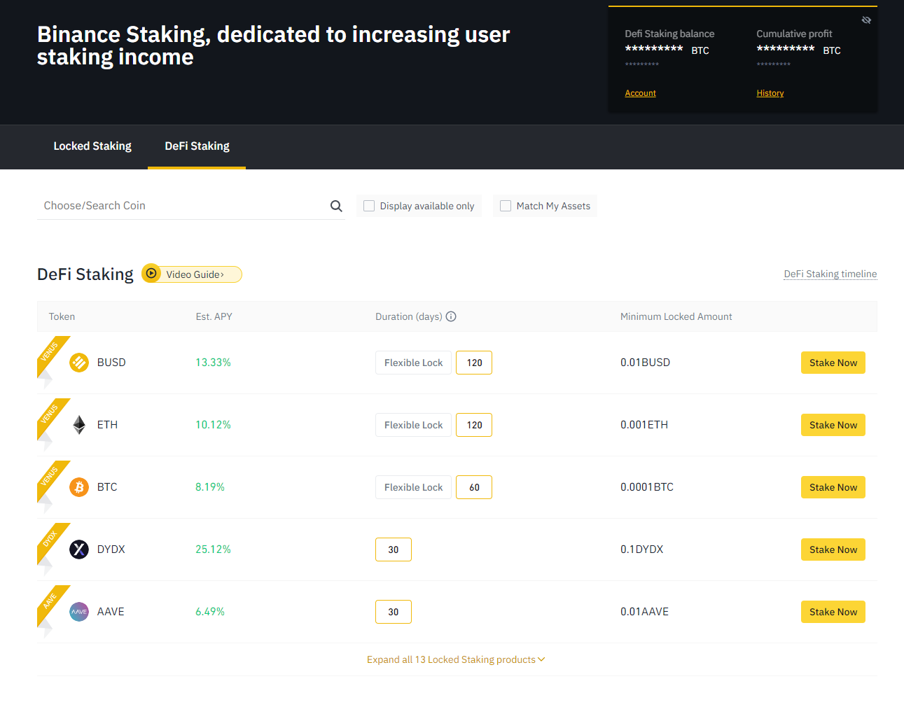 binance crypto staking