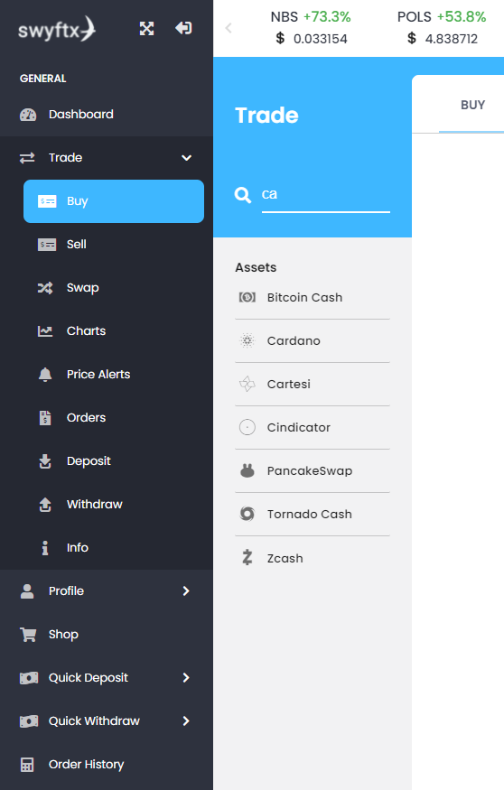 swyftx coin search