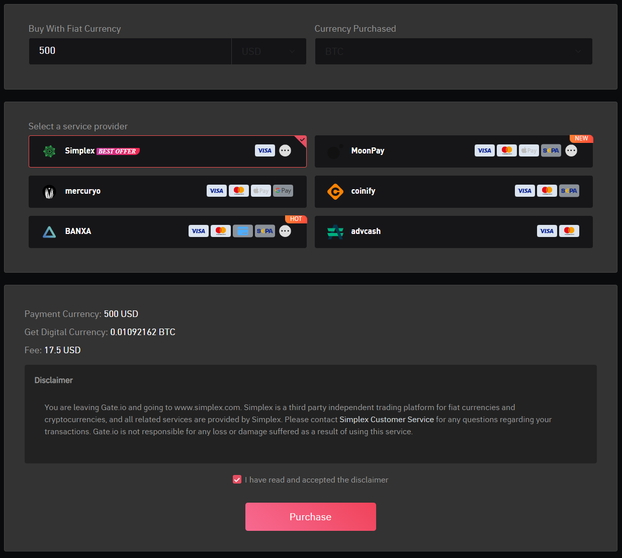 gate.io buy crypto