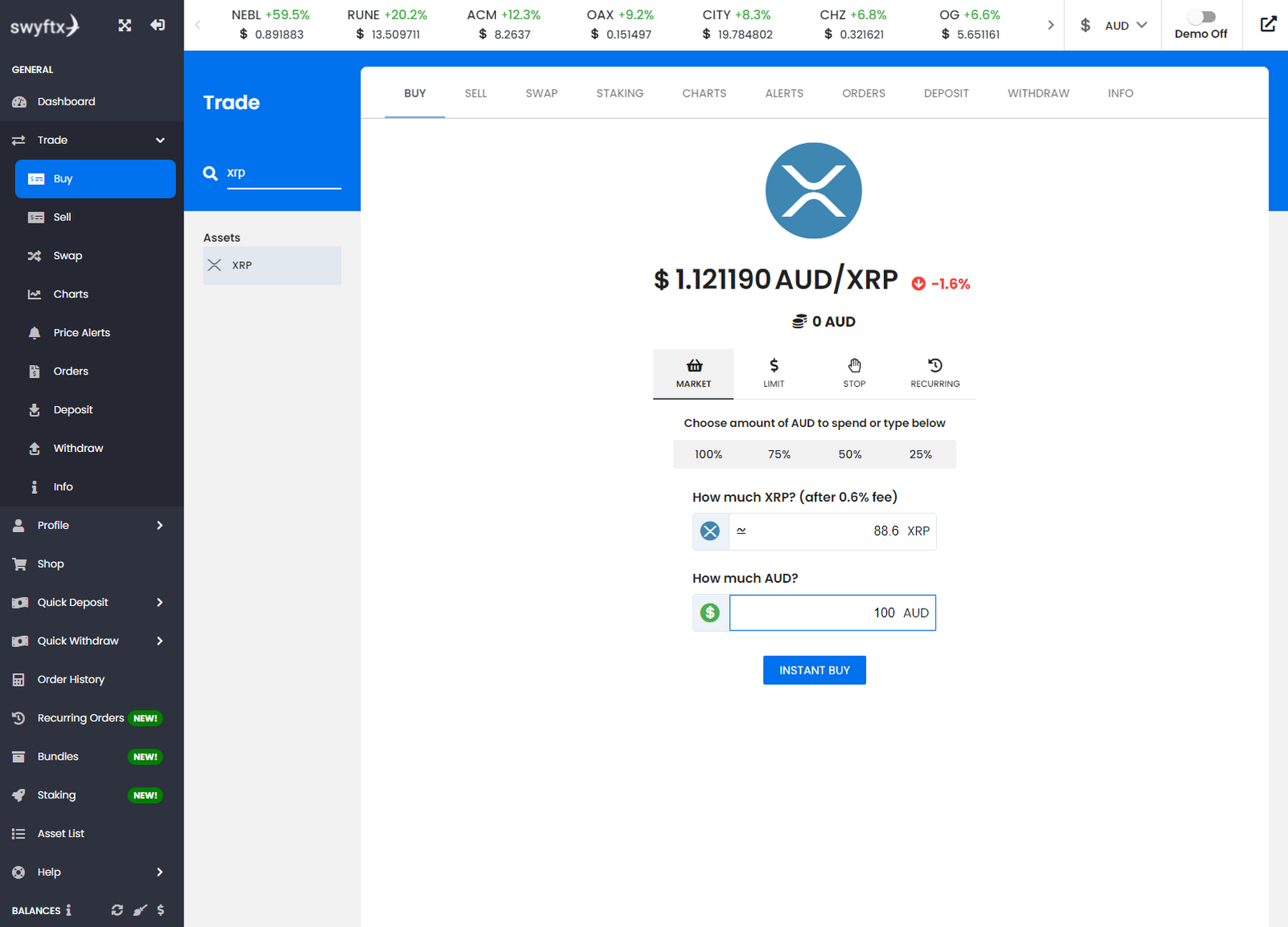 swyftx buy XRP