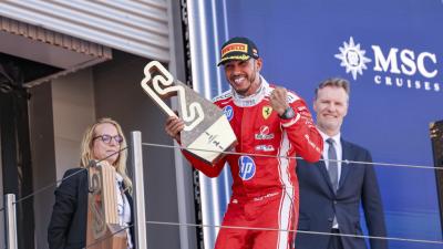 Spanish GP: Hamilton takes maiden Ferrari win in all-British podium as Antonelli's title charge wobbles