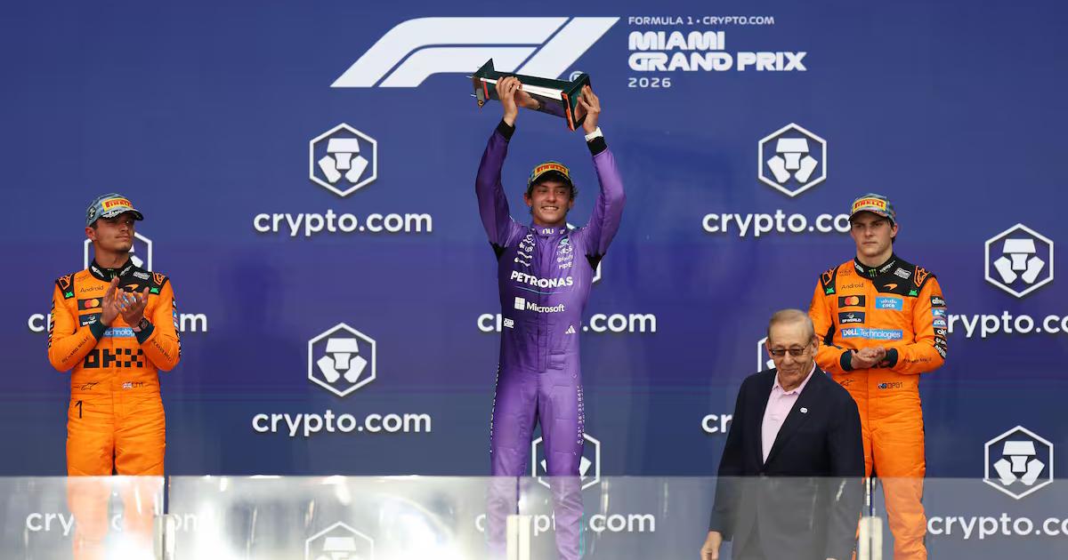 Kimi Antonelli convertit sa troisième pole de suite en troisième victoire d'affilée. Leclerc passe de la 6e à la 8e place après une fin de course chaotique.