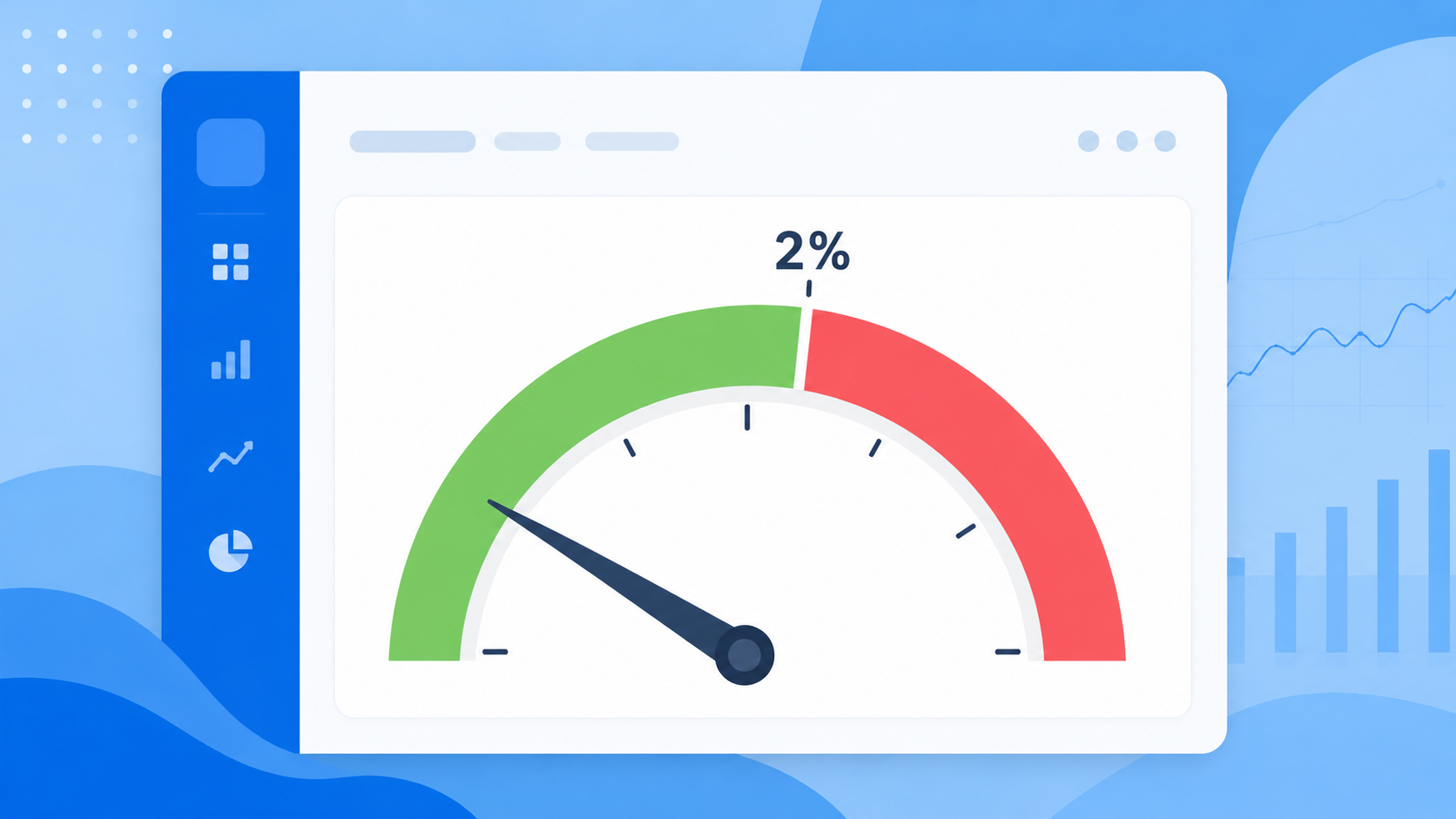 Modern Blue Dashboard Email Bounce Rate Gauge UI
