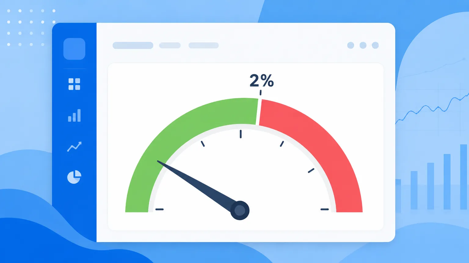 Modern Blue Dashboard Email Bounce Rate Gauge UI