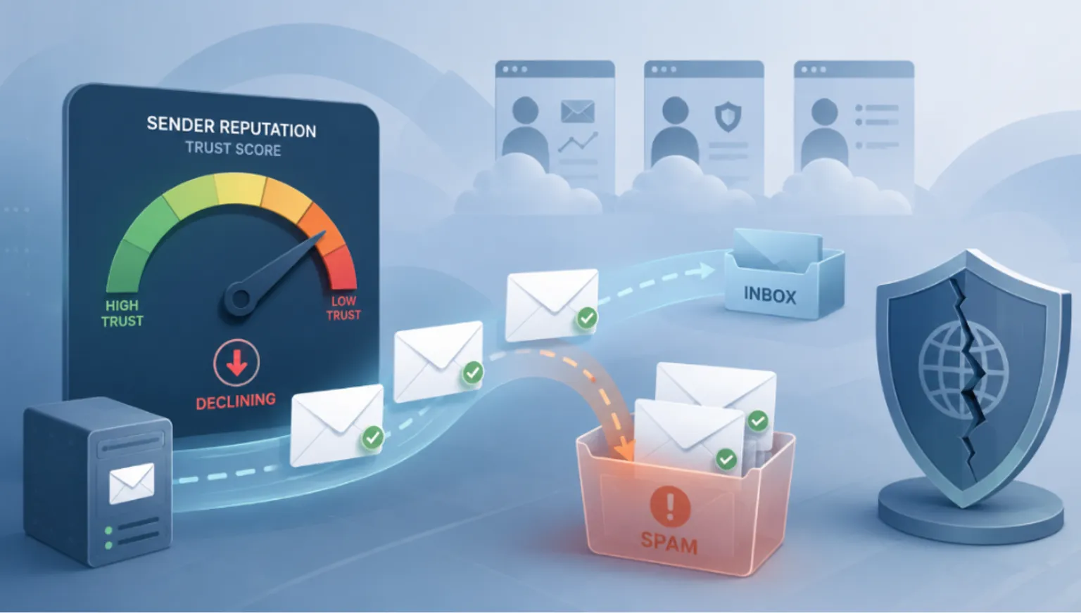 Falling sender reputation pushing valid emails into the spam folder