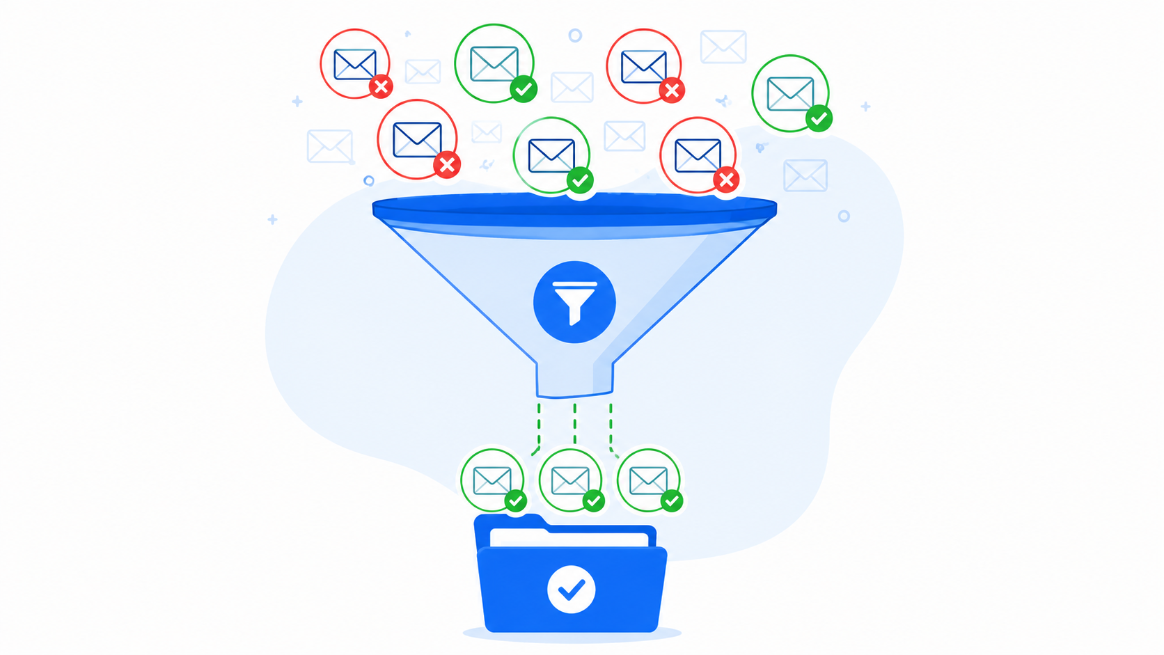 Email Filtering Funnel Illustration