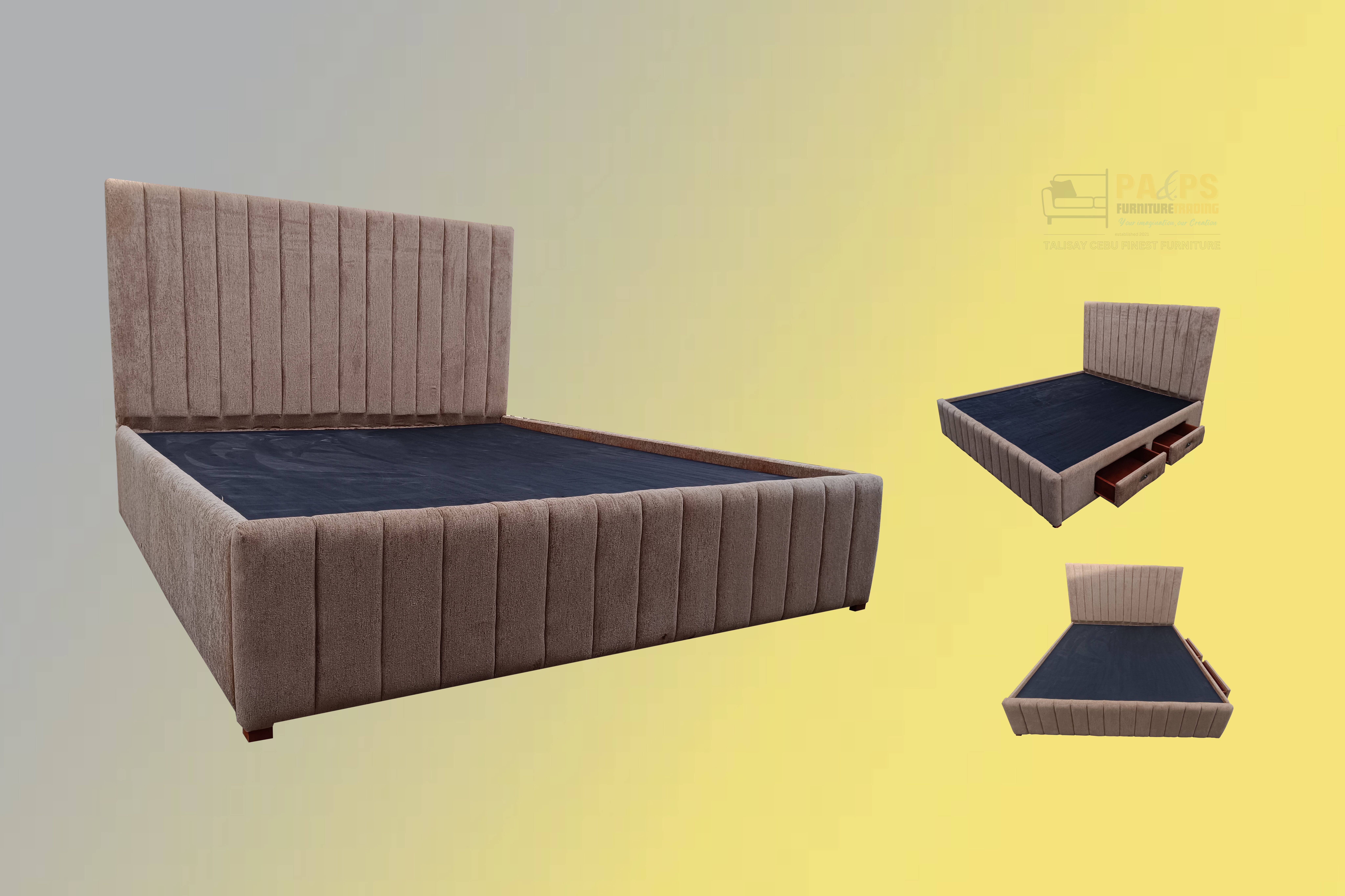 Queen bed in different angles