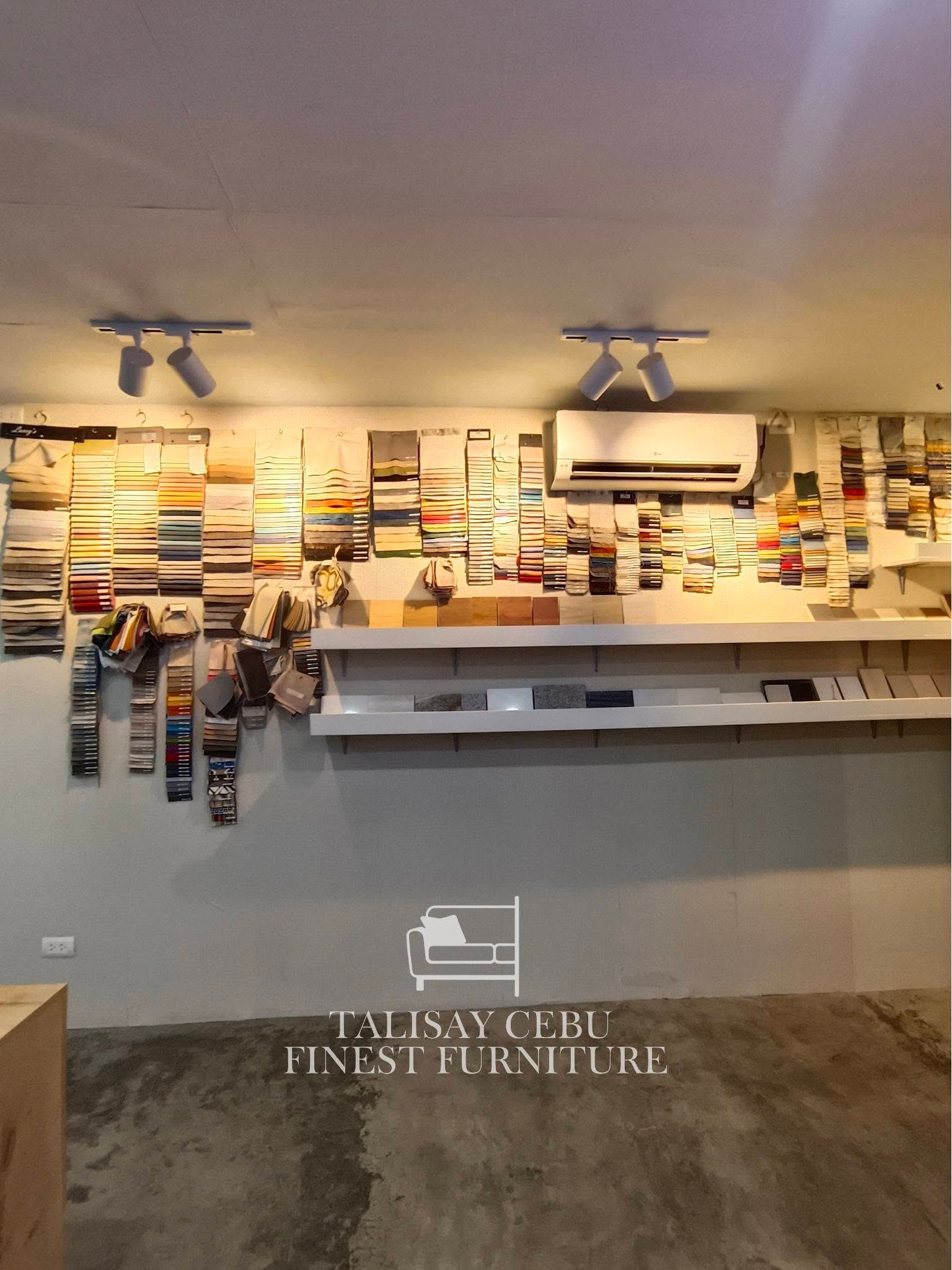 Swatches showcase inside the office front view