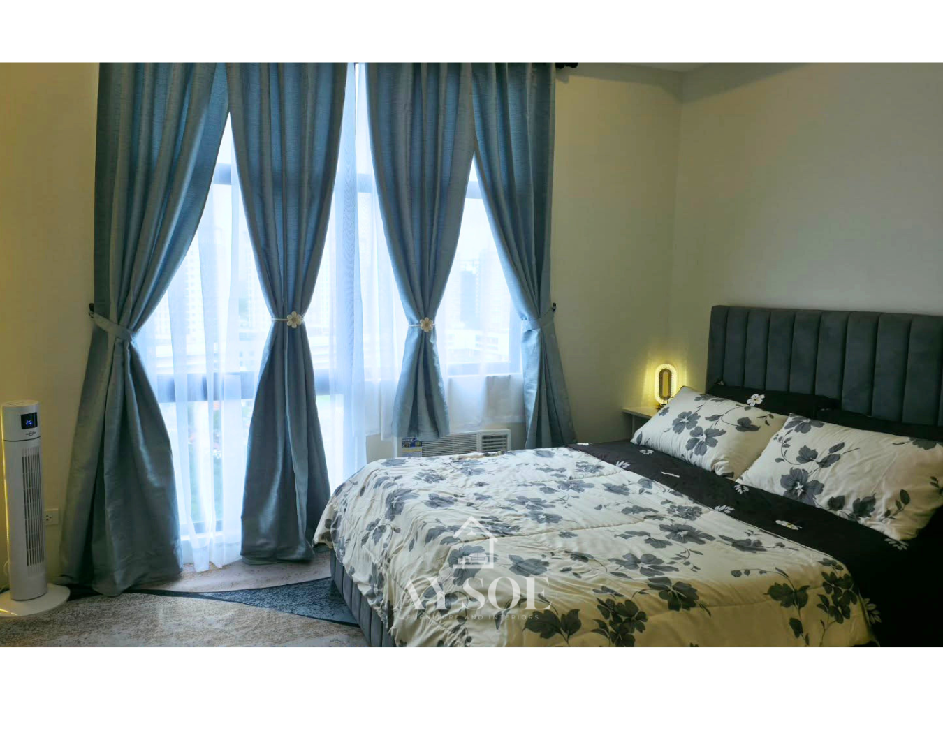 A complete custom condo set with a marble-look TV wall, floating vanity, mirror wardrobe, slim shoe cabinet, and bathroom mirror cabinet with shelves. Stylish, space-saving, and built to fit.