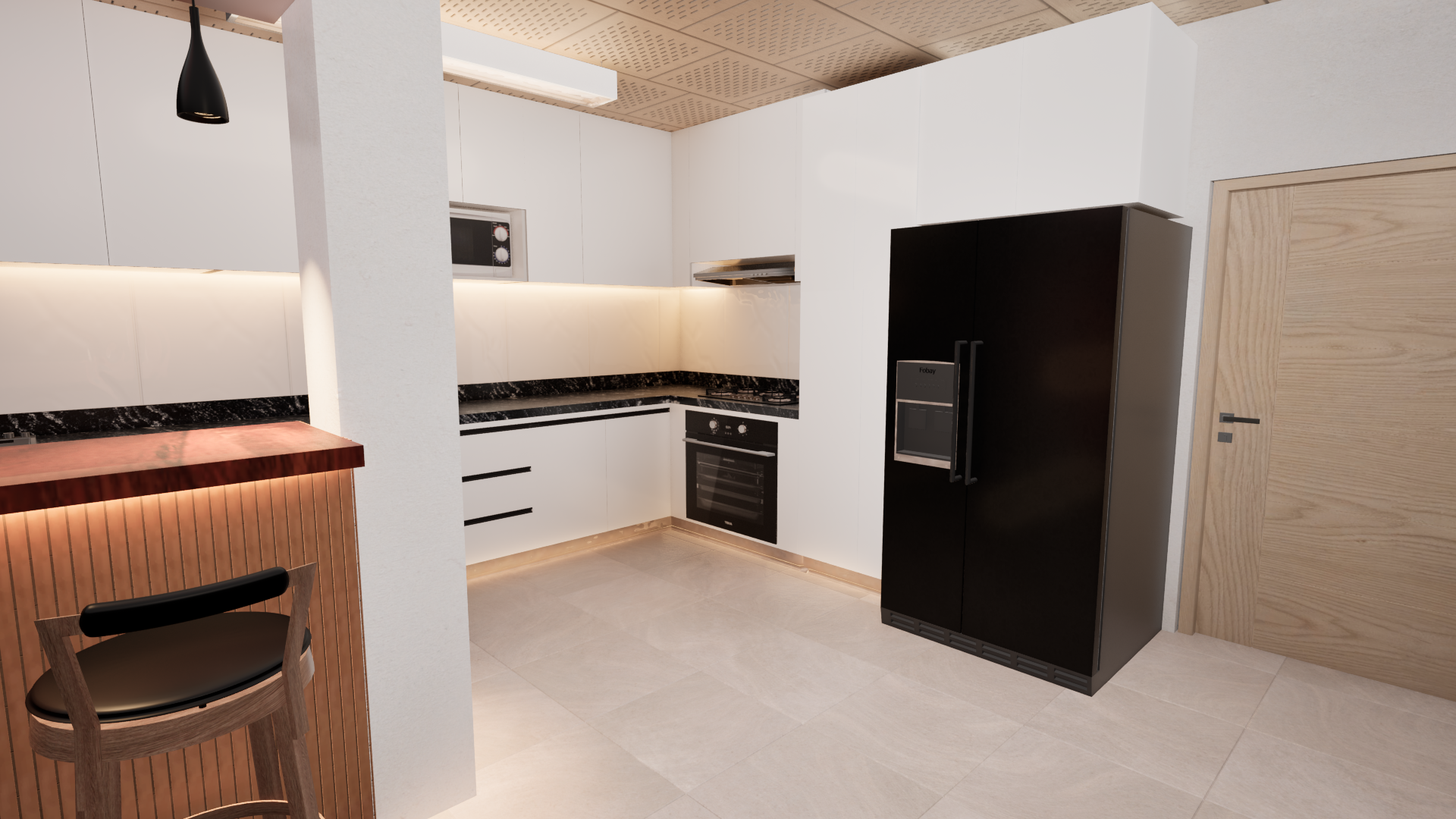 Kitchen setup center angle