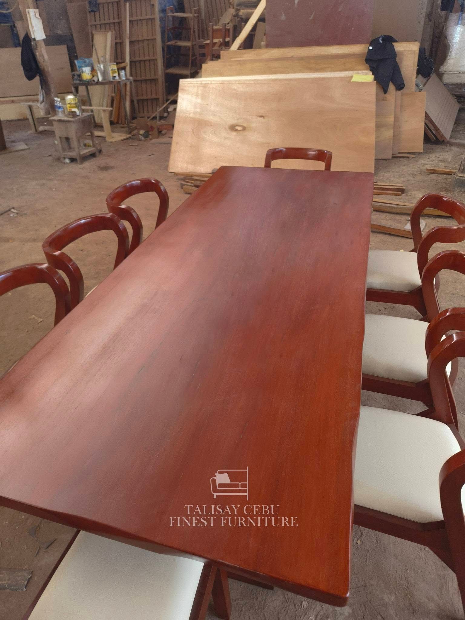 8-seater Dining table showcase inside the shop