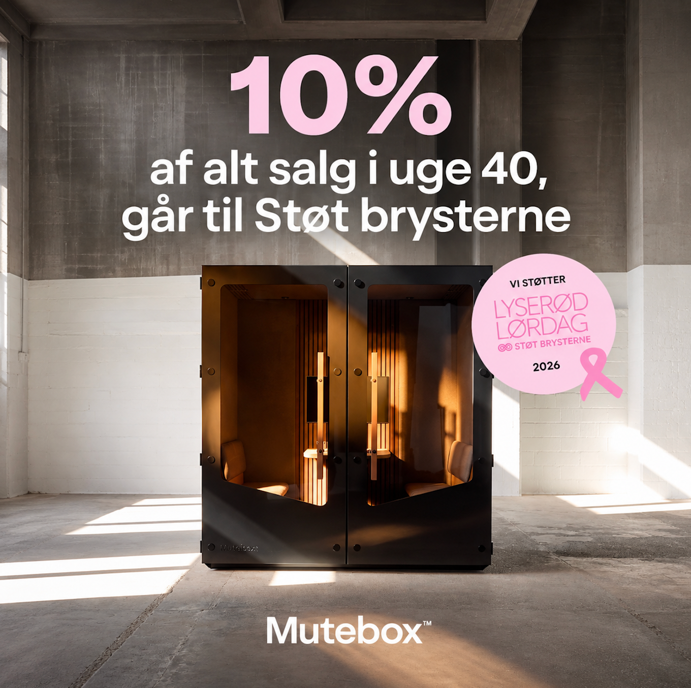 Billede af sort Mutebox Meet Connect  og vores samarbejde med Støt Brysterne