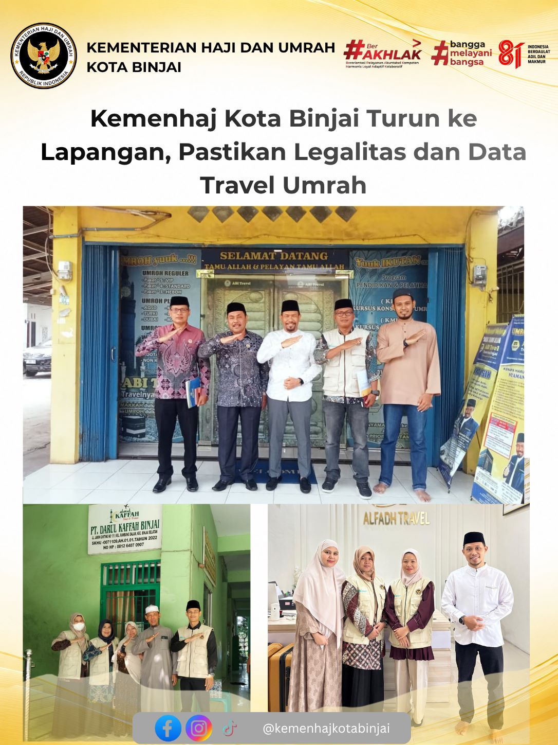 Data Penyelenggara Umrah dan Haji Khusus di Binjai Diverifikasi Langsung di Lapangan