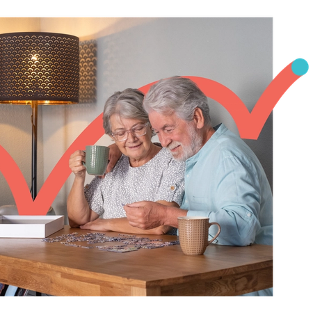Pensioners looking at paperwork