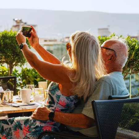 Couple enjoying a holiday together
