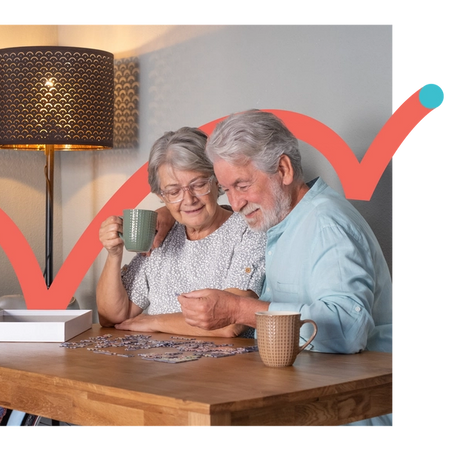 Pensioners looking at paperwork