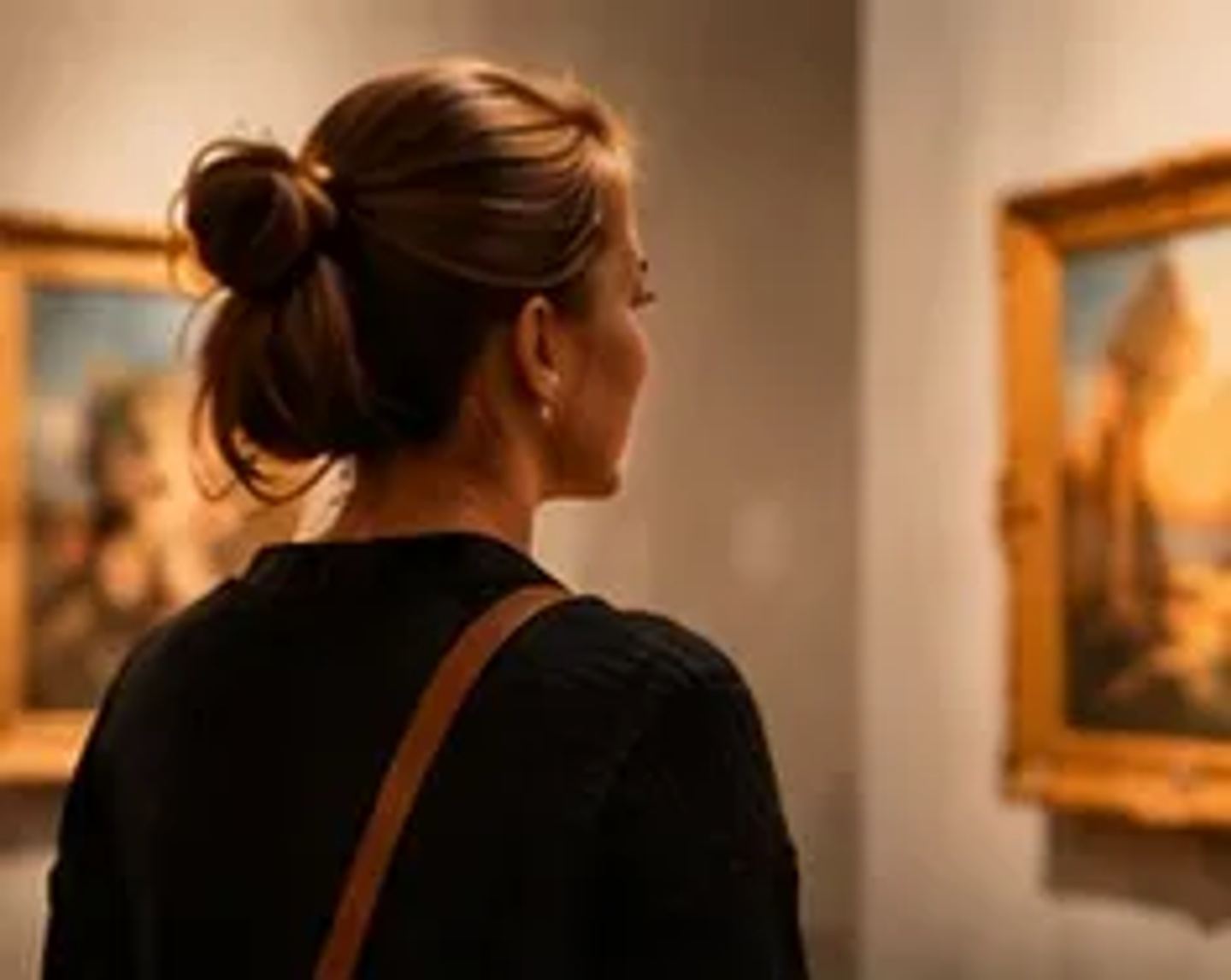 Visitors exploring a museum