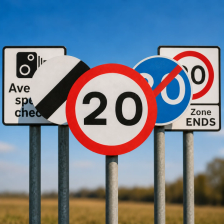 Group of speed related signage