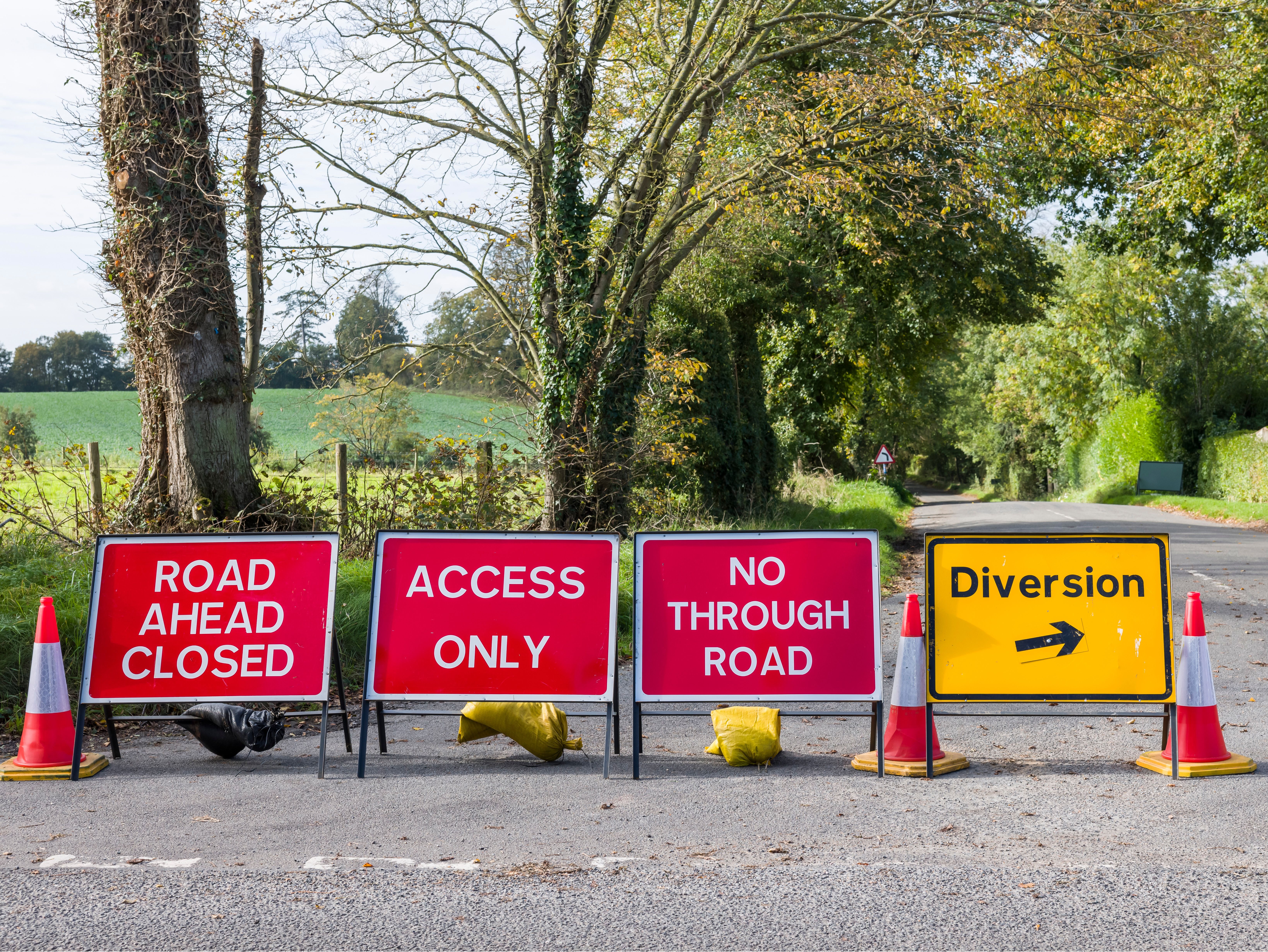 Temporary road signs