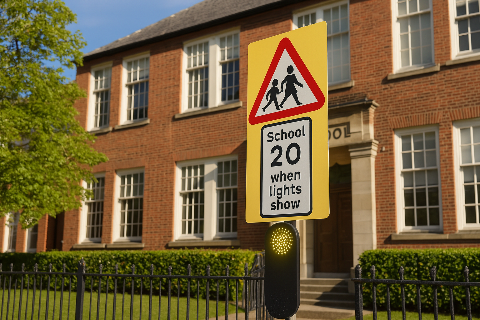 20mph when lights flash sign