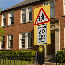 20mph when lights flash sign